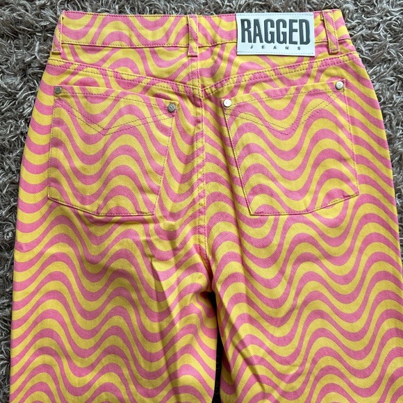 The Ragged Priest Pink and Yellow High Rise Jeans - Picture 9 of 9